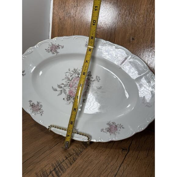 Vintage Oval Serving Platter "Maria" by Fine Bohemian China Czechoslovakia 12” - Picture 3 of 4